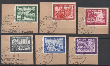 Michel Nr. 773 - 778, Kameradschaftsblock auf Briefstück mit Ersttagsstempel.